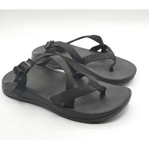 Chaco Zcloud 2 Solid Black Adjustable Strap Sandal Men’s Size 9 Toe Strap